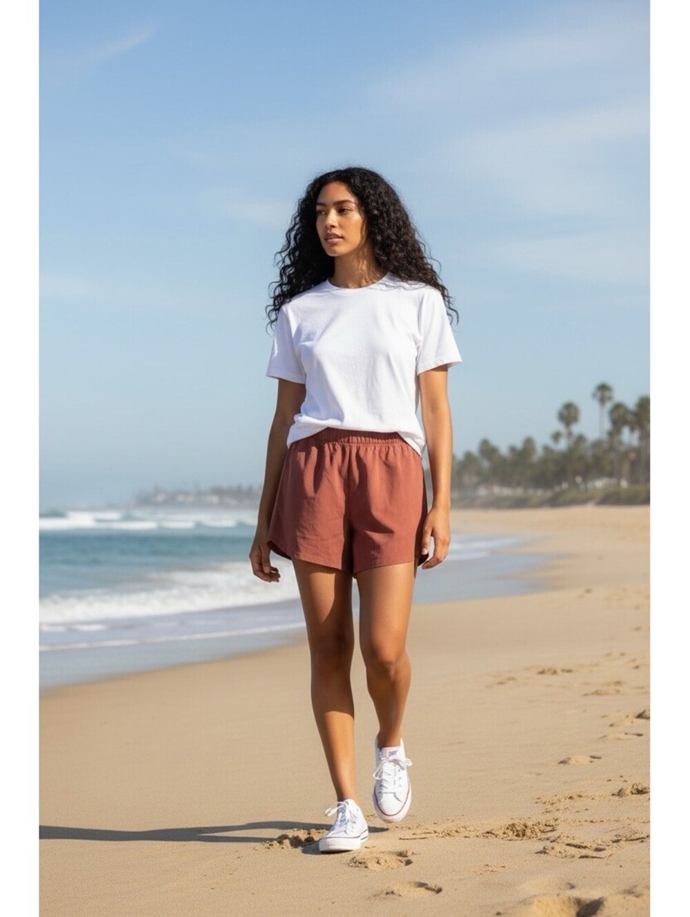 Haven Well Within Women’s Brown Pull-On Shorts M Elastic Waist Cupro Rayon
